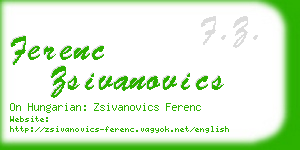 ferenc zsivanovics business card